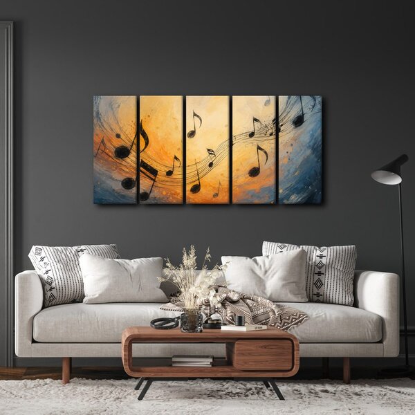 Quadri 5 pezzi – Armonia musicale a colori