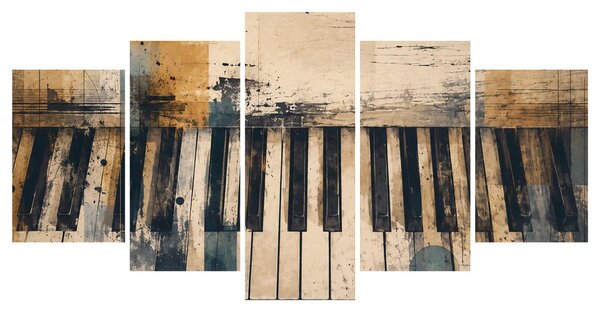 Quadri 5 pezzi – Toni di pianoforte retrò