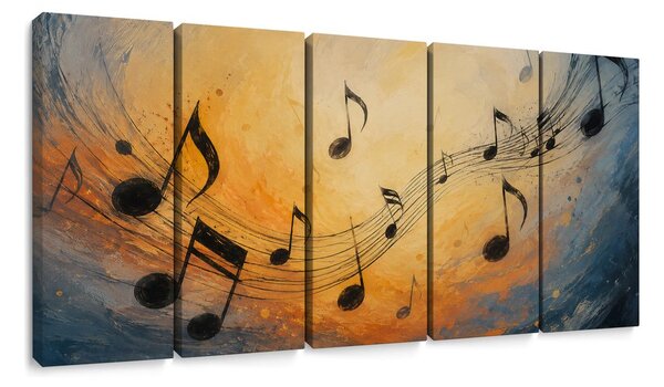 Quadri 5 pezzi – Armonia musicale a colori
