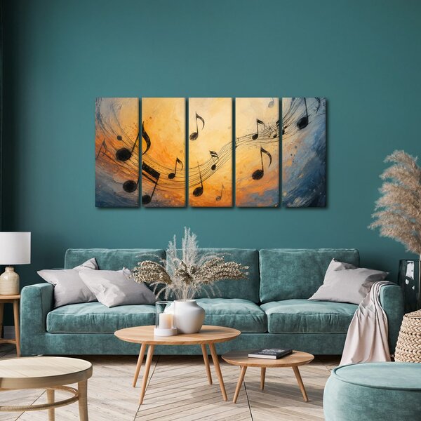 Quadri 5 pezzi – Armonia musicale a colori