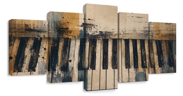 Quadri 5 pezzi – Toni di pianoforte retrò