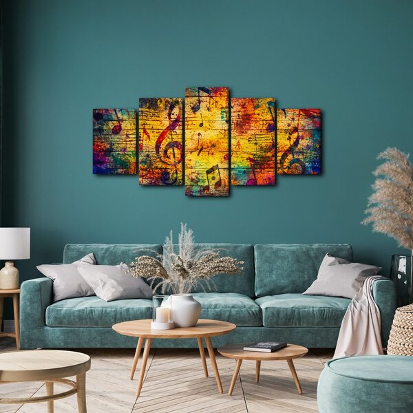 Quadri 5 pezzi – Sinfonia musicale di colori