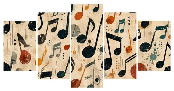 Quadri 5 pezzi – Armonia musicale in astratto