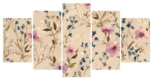 Quadri 5 pezzi – Armonia floreale