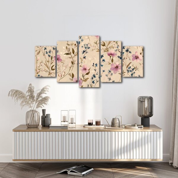Quadri 5 pezzi – Armonia floreale