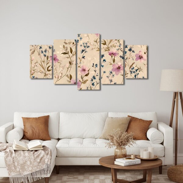 Quadri 5 pezzi – Armonia floreale