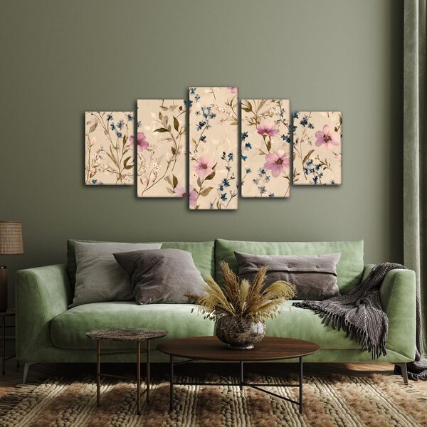 Quadri 5 pezzi – Armonia floreale