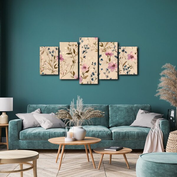 Quadri 5 pezzi – Armonia floreale
