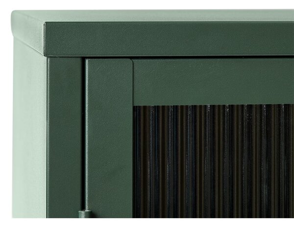 Vetrina in metallo verde Bronco, altezza 140 cm - Unique Furniture