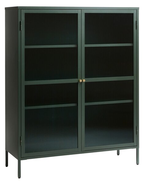 Vetrina in metallo verde Bronco, altezza 140 cm - Unique Furniture