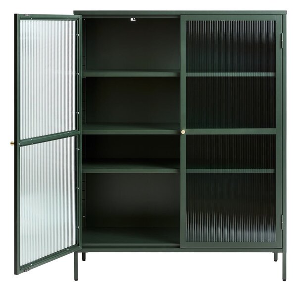 Vetrina in metallo verde Bronco, altezza 140 cm - Unique Furniture