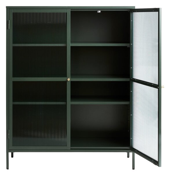 Vetrina in metallo verde Bronco, altezza 140 cm - Unique Furniture