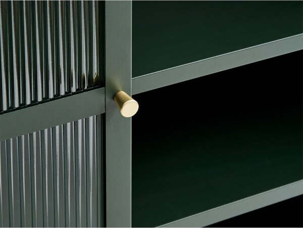 Vetrina in metallo verde Bronco, altezza 140 cm - Unique Furniture