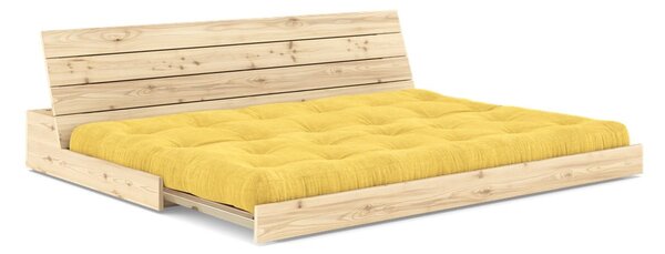 Divano letto in velluto a coste giallo 196 cm Base - Karup Design