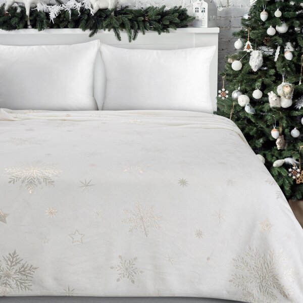 Coperta natalizia con fiocchi di neve