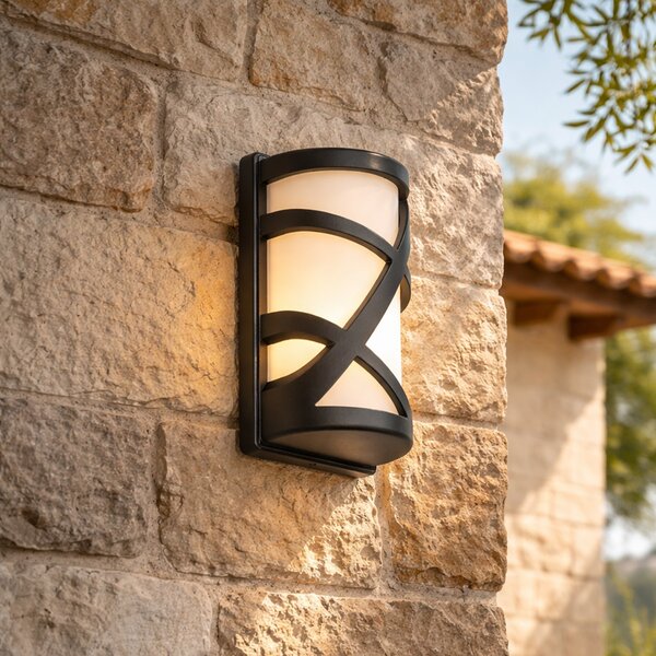 Lampada da parete per esterni moderna nera IP44 - Suzie