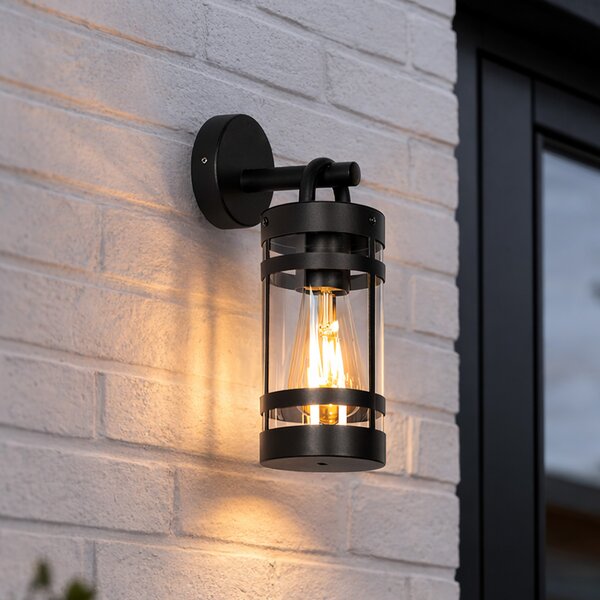 Lampada da parete per esterni industriale nera IP44 - Ruben