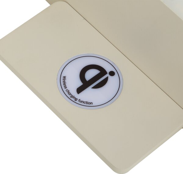 Set di 2 lampade da parete beige con LED, USB e caricatore a induzione - Riza