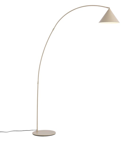 Lampada da terra retrò beige con interno bianco - Triangolo