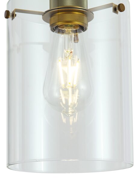 Lampada a sospensione di design bronzo con vetro trasparente - Domo