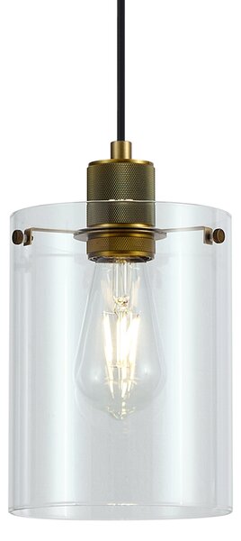 Lampada a sospensione di design bronzo con vetro trasparente - Domo
