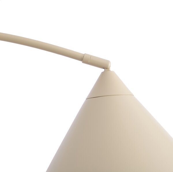 Lampada da terra retrò beige con interno bianco - Triangolo