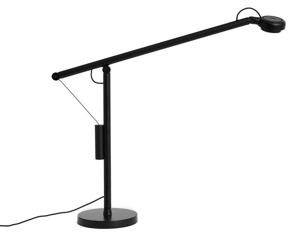 HAY Lampada da scrivania Fifty-Fifty, dimmerabile, Nero, Studio / Ufficio, Alluminio, Design, Lampada da tavolo LED