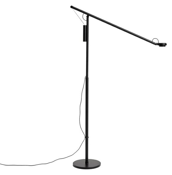 HAY Lampada da terra Fifty-Fifty, dimmerabile, Nero, Soggiorno / Sala da pranzo, Alluminio, Design, Lampada da terra