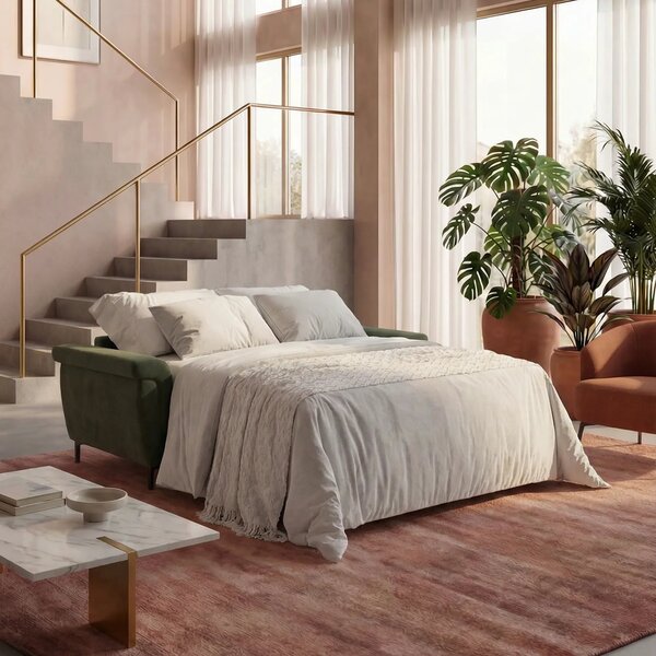 Capri divano letto di design con piedini alti - poggiatesta reclinabil