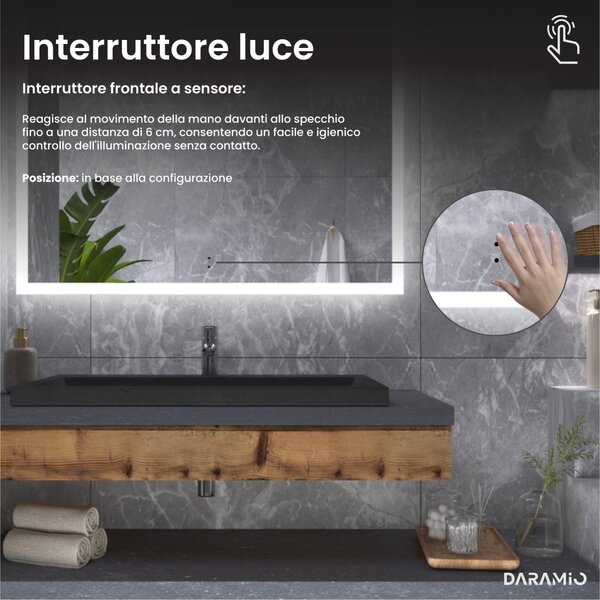 Specchio ad arco grande con luce LED G14