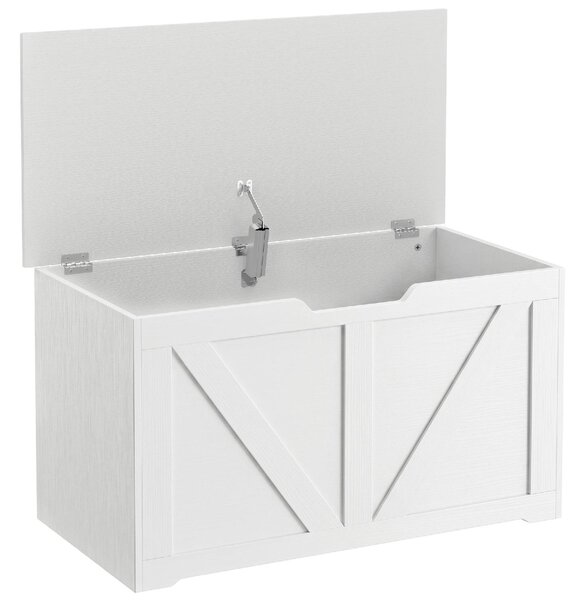 DecHome Cassapanca Panca Contenitore Dimensioni 80x40x45 cm colore Bianco