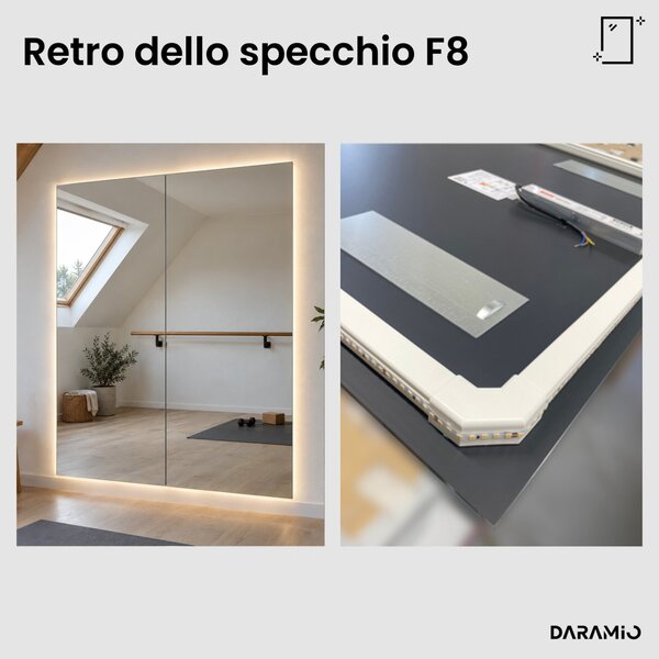 Parete a specchio da palestra con luce LED F8