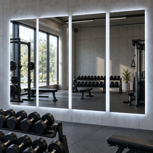 Parete a specchio da palestra con luce LED F9