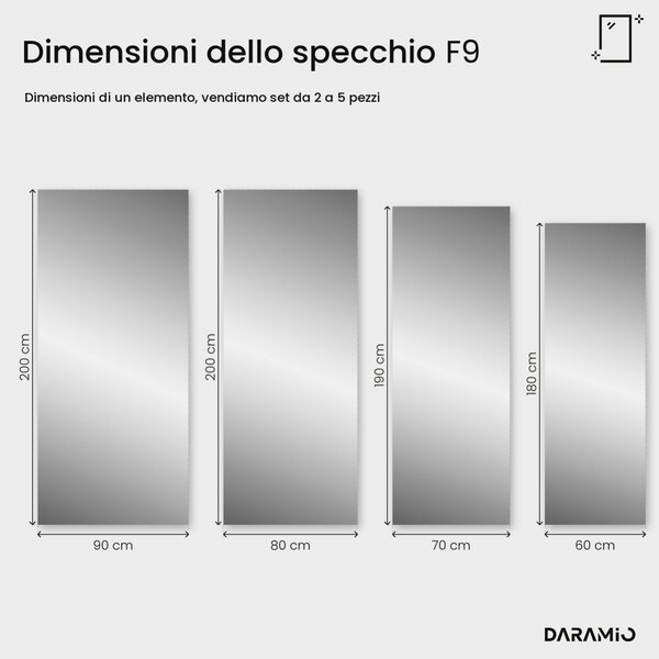Parete a specchio da palestra con luce LED F9