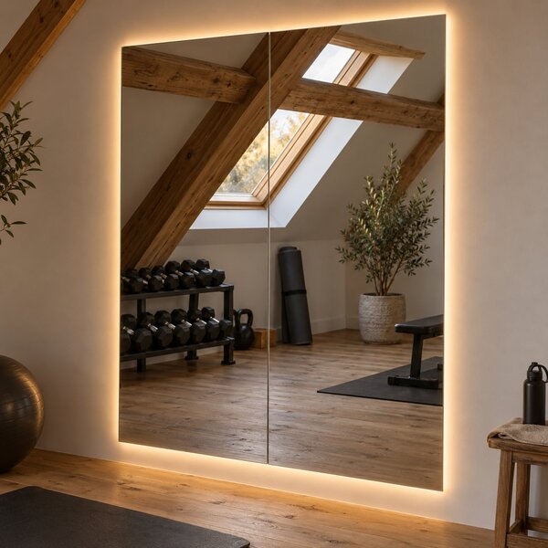 Parete a specchio da palestra con luce LED F8
