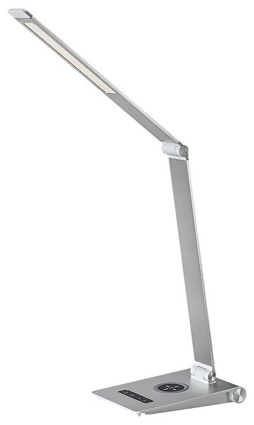Lampada da scrivania con caricatore a induzione argento incorporato LED 13W Nilfgard 2029 Rabalux