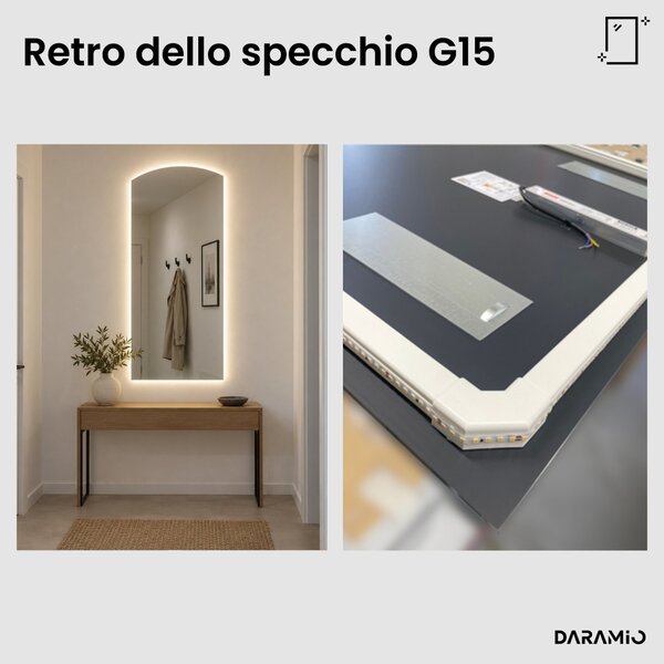 Specchio ad arco grande con luce LED G15