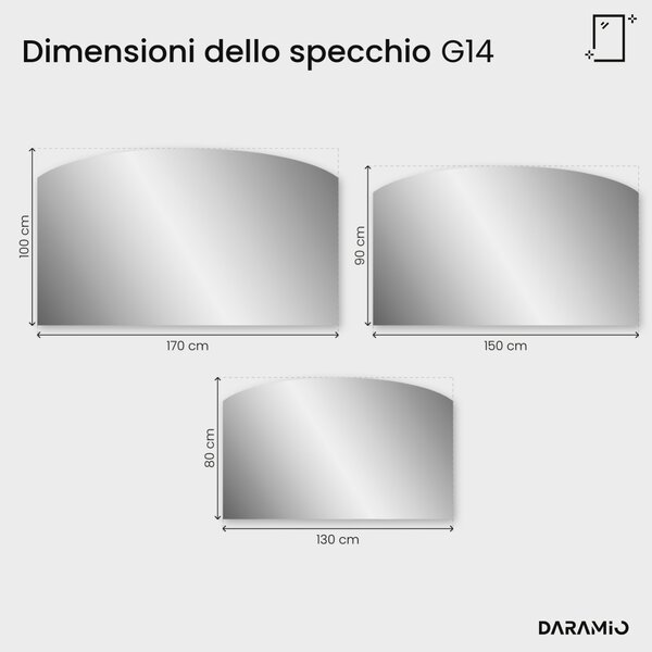 Specchio ad arco grande con luce LED G14
