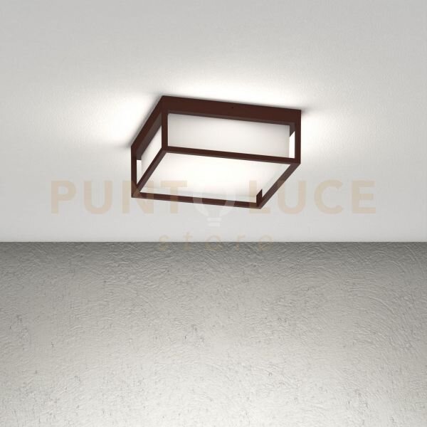 Osaka applique plafoniera quadra 25cm 4 luci attacco gx53 corten ip