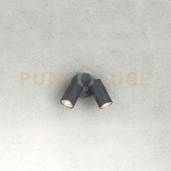 Oslo applique plafoniera 2 luci grigio antracite ip65 confezione 