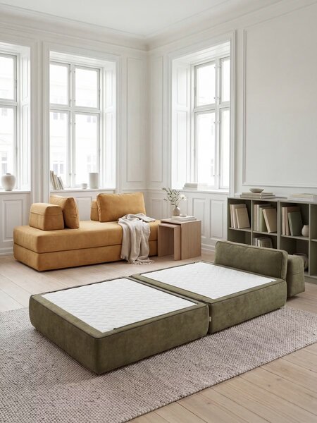 Rift poltrona letto con materasso alto 24 cm e memory foam - schienale