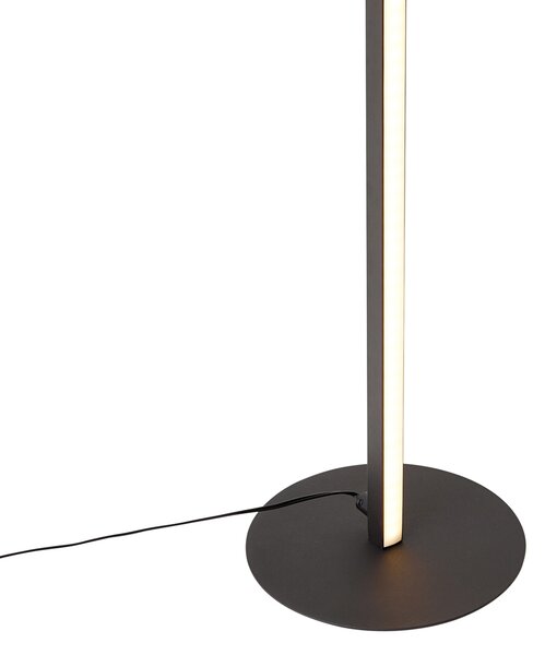 Lampada da terra di design nera con LED e dimmer touch - Clutch