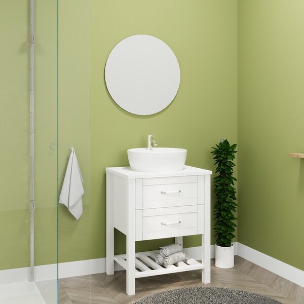 Mobile bagno a terra 60 cm stile classico bianco opaco | LAC-THALASSA-60 - KAMALU