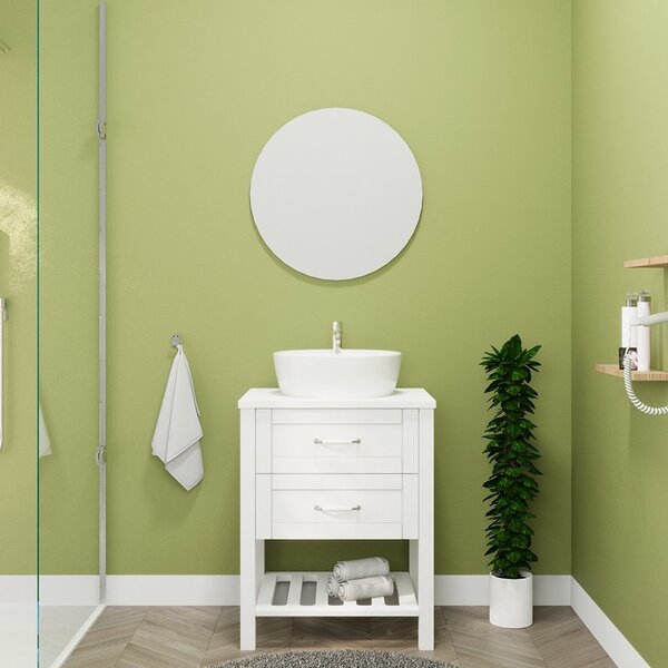 Mobile bagno a terra 60 cm stile classico bianco opaco | LAC-THALASSA-60 - KAMALU