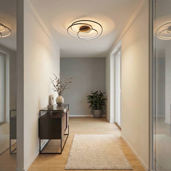 Plafoniera a LED Kateryna Lindby, dimmerabile, Nero, Soggiorno / Sala da pranzo, Moderno, Plafoniera LED