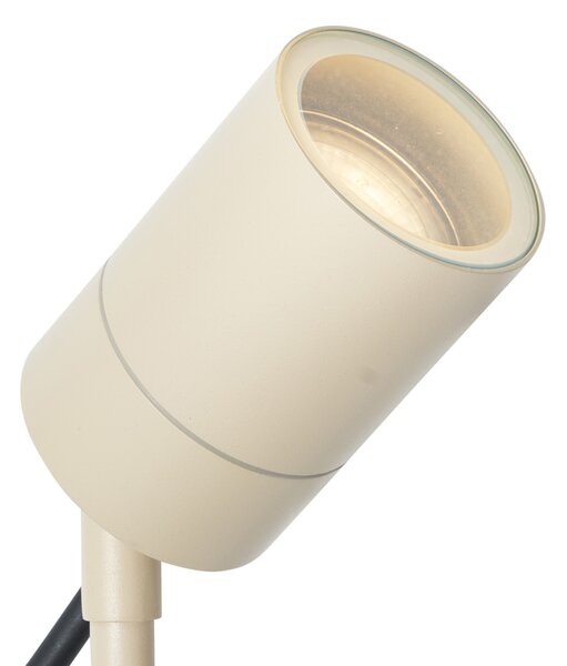 Faretto a picchetto beige GU10 50mm regolabile IP44 con cavo e spina - Solo