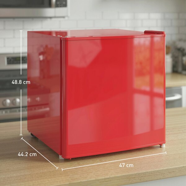HOMCOM Congelatore da Tavolo con Capacità 35 Litri, Piccolo Congelatore con Porta Reversibile, Rosso | Aosom Italy