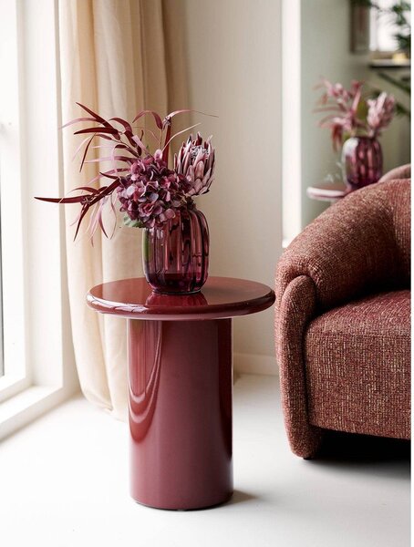 Vaso rosso in vetro fatto a mano (altezza totale 21 cm) – House Nordic