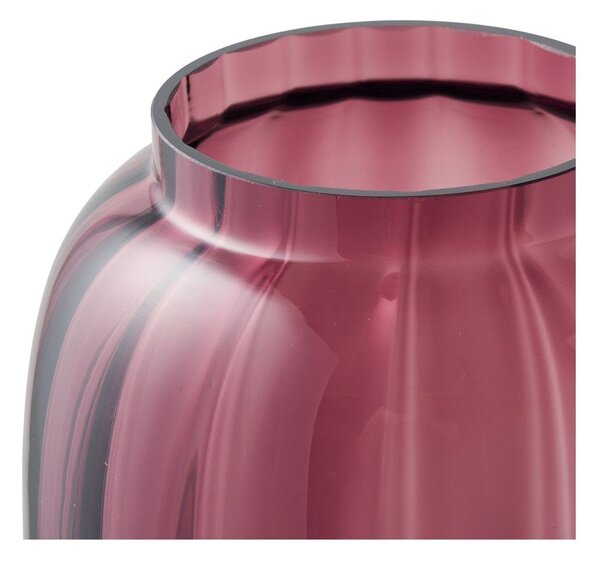 Vaso rosso in vetro fatto a mano (altezza totale 21 cm) – House Nordic