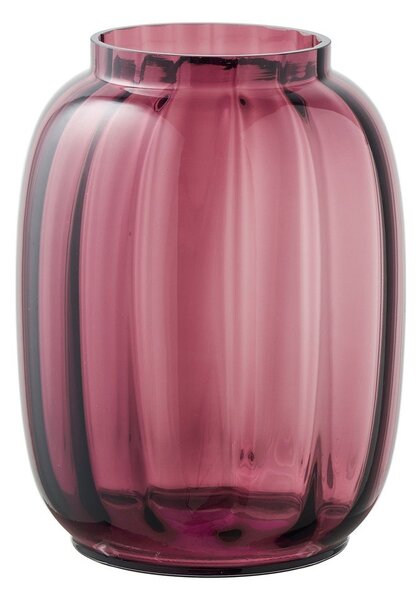 Vaso rosso in vetro fatto a mano (altezza totale 21 cm) – House Nordic